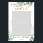 Greenery Eucalyptus boho bridal shower photo prop Poster<br><div class="desc">Greenery Eucalyptus boho bridal shower photo prop selfie frame,  Contact me for matching items or for customization,  Blush Roses ©</div>