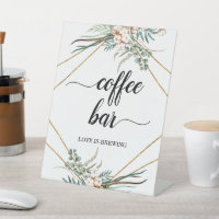 Greenery Eucalyptus Boho Calligraphy Coffee Bar