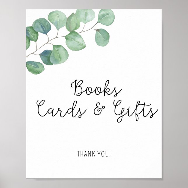 Greenery Eucalyptus - Books cards and gifts Poster (Front)