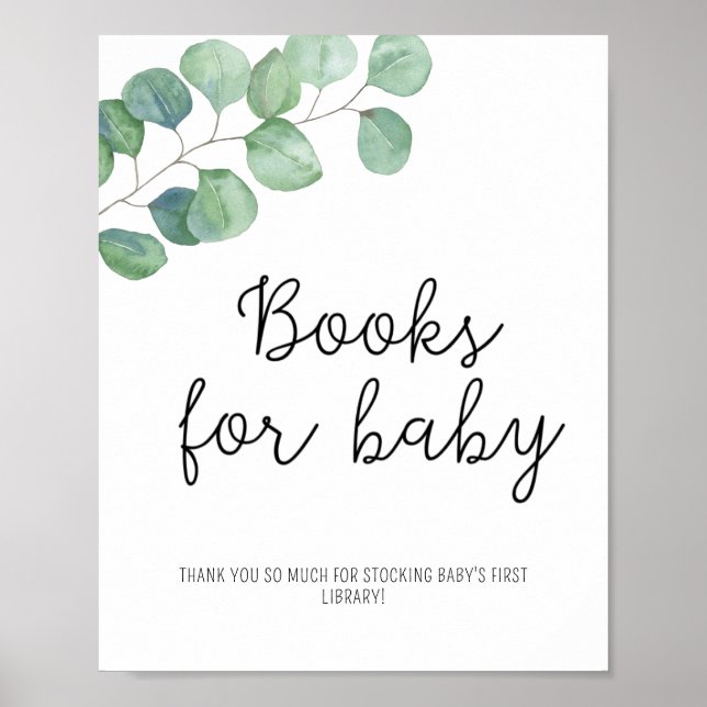 Greenery Eucalyptus - Books for baby poster (Front)