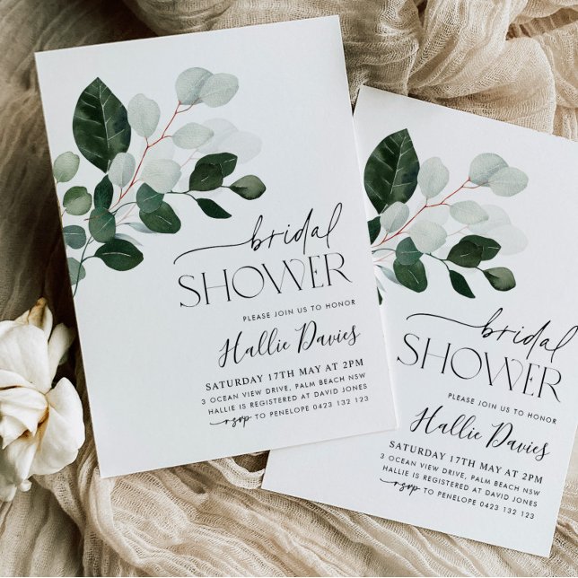 Greenery Eucalyptus Botanical Bridal Shower  Invitation (Creator Uploaded)