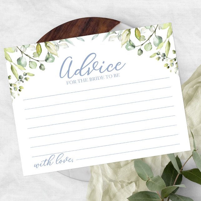 Greenery Eucalyptus Bridal Shower Advice Cards (Creator Uploaded)