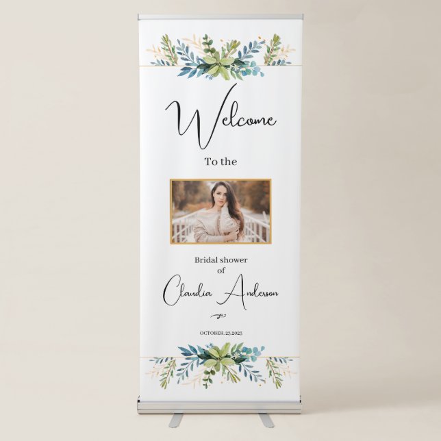 Greenery Eucalyptus bridal shower banner  (Front)
