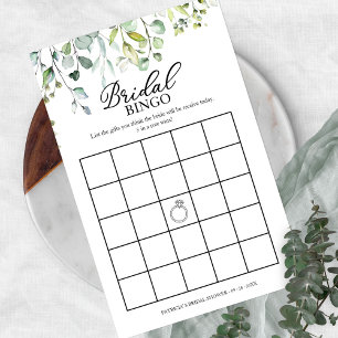 Greenery Eucalyptus Bridal Shower Bingo Flyer