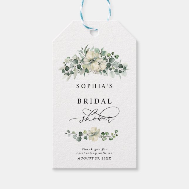 Greenery Eucalyptus Bridal Shower Gift Tags (Front)