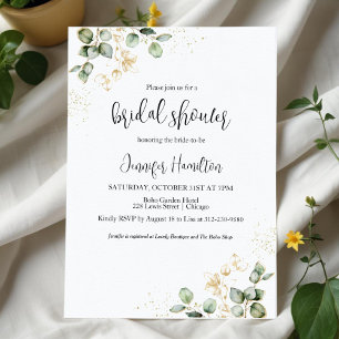 Greenery Eucalyptus Bridal Shower Invitations