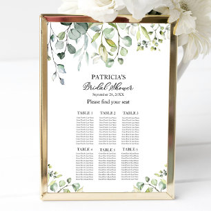 Greenery Eucalyptus Bridal Shower Seating Chart