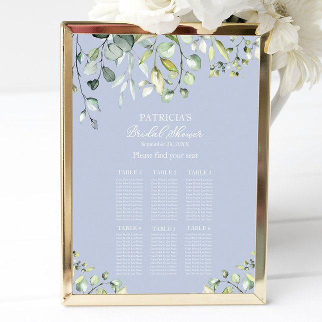Greenery Eucalyptus Bridal Shower Seating Chart (Creator Uploaded)