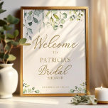Greenery Eucalyptus Bridal Shower Welcome Poster<br><div class="desc">This is a greenery eucalyptus welcome sign for a bridal shower. It is easy to personalise with your details and is great for a greenery or garden-themed bridal shower. Please contact me via chat if you have questions about the artwork or need customisation. PLEASE NOTE: For assistance on orders, shipping,...</div>
