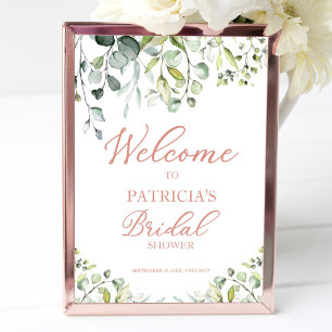 Greenery Eucalyptus Bridal Shower Welcome Poster