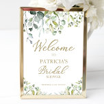 Greenery Eucalyptus Bridal Shower Welcome Poster<br><div class="desc">A greenery eucalyptus welcome sign for bridal shower. Easy to personalise with your details. Great for greenery or garden-themed bridal shower. Please get in touch with me via chat if you have questions about the artwork or need customisation. PLEASE NOTE: For assistance on orders, shipping, product information, etc., contact Zazzle...</div>