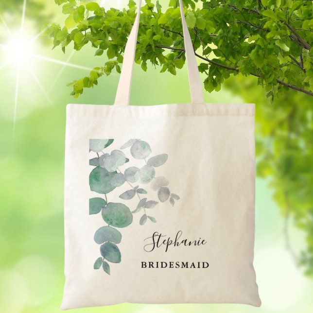 Greenery Eucalyptus Bridesmaid Tote Bag (Creator Uploaded)