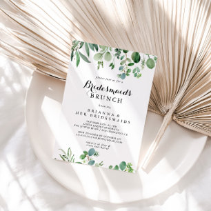 Greenery Eucalyptus Bridesmaids Brunch Shower Invitation