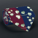 Greenery Eucalyptus Burgundy Navy Wedding Tie<br><div class="desc">Neck Ties for Tuxedo Royale by Leonbience.</div>