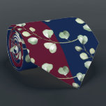 Greenery Eucalyptus Burgundy Navy Wedding Tie<br><div class="desc">Neck Ties for Tuxedo Royale by Leonbience.</div>