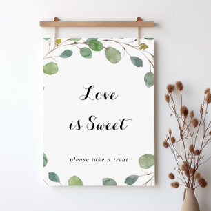 Greenery Eucalyptus Calligraphy Love Is Sweet Sign