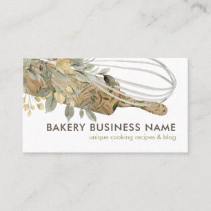 Greenery Eucalyptus Chef Catering Cake Maker Business Card