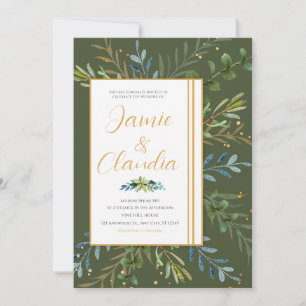 Greenery Eucalyptus classic wedding  Invitation