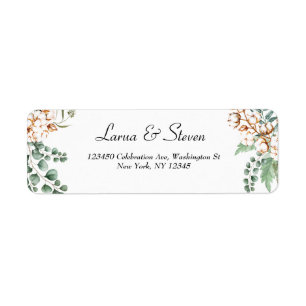 Greenery Eucalyptus Cotton Boho Return Address