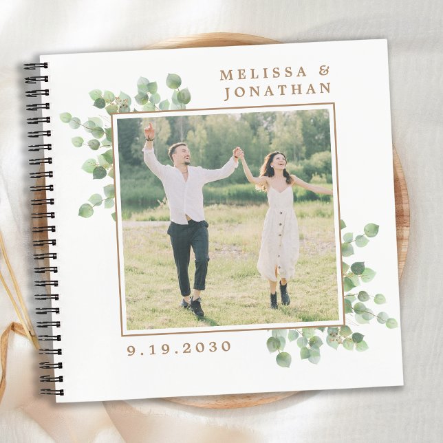 Greenery Eucalyptus Custom Photo Budget Wedding  Notebook (Creator Uploaded)