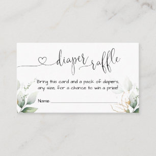 Greenery Eucalyptus Diaper Raffle Card Insert