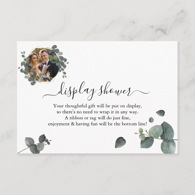 Greenery Eucalyptus Display Bridal Wedding Shower  Enclosure Card (Front)