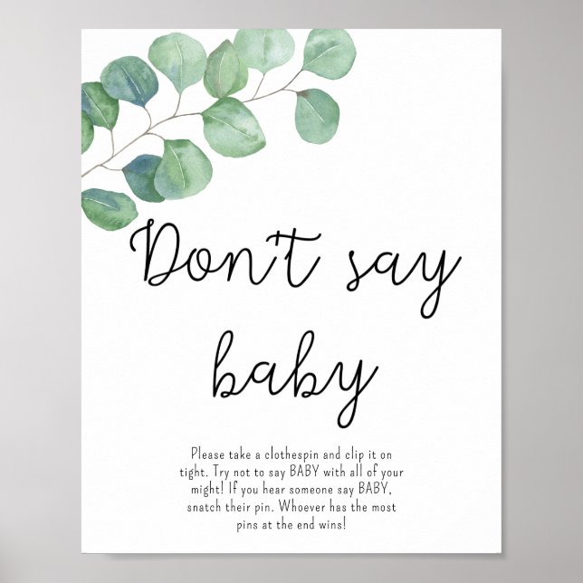 Greenery Eucalyptus - Don't say baby Poster (Front)