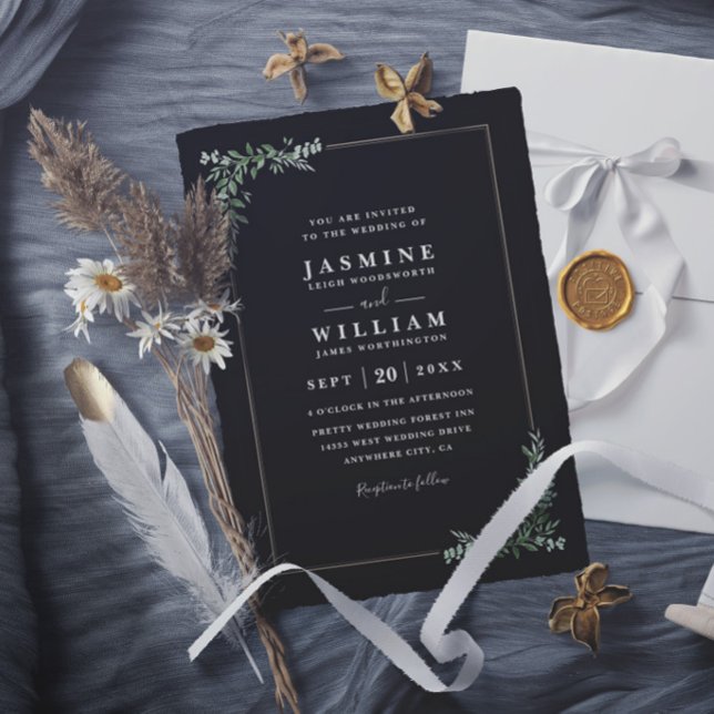 Greenery Eucalyptus Elegant Modern Rustic Wedding Invitation (Creator Uploaded)