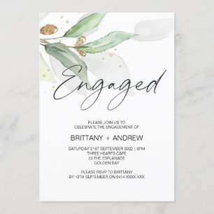 Greenery Eucalyptus Engagement Party Invite