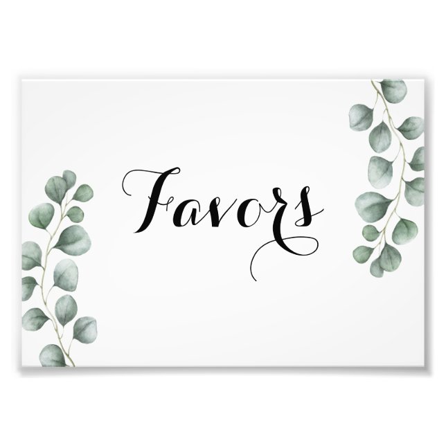 Greenery Eucalyptus Favour Sign (Front)