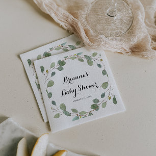 Greenery Eucalyptus Foliage Baby Shower Napkin