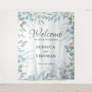 Greenery Eucalyptus Foliage Wedding Welcome Tapestry