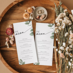 Greenery Eucalyptus Food and Drink Sage Green Menu