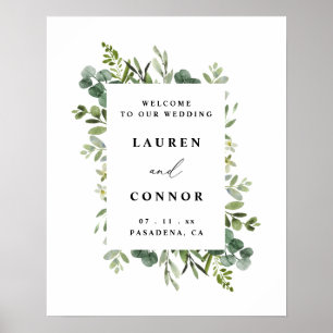 Greenery Eucalyptus Frame Wedding Welcome Sign