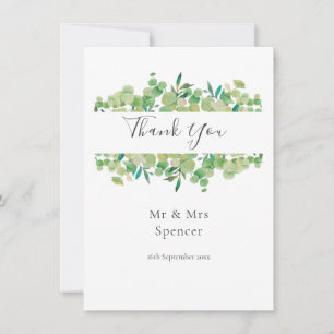 Greenery Eucalyptus Garland Thank You Wedding Card