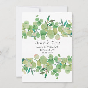 Greenery Eucalyptus Garland Wedding Thank You Card
