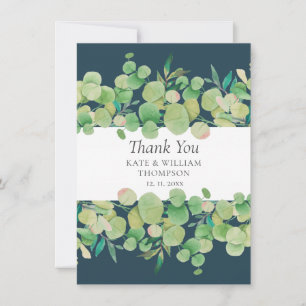 Greenery Eucalyptus Garland Wedding Thank you Card