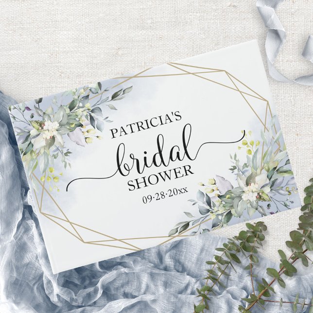 Greenery Eucalyptus Geometric Bridal Shower Guest Book (Creator Uploaded)