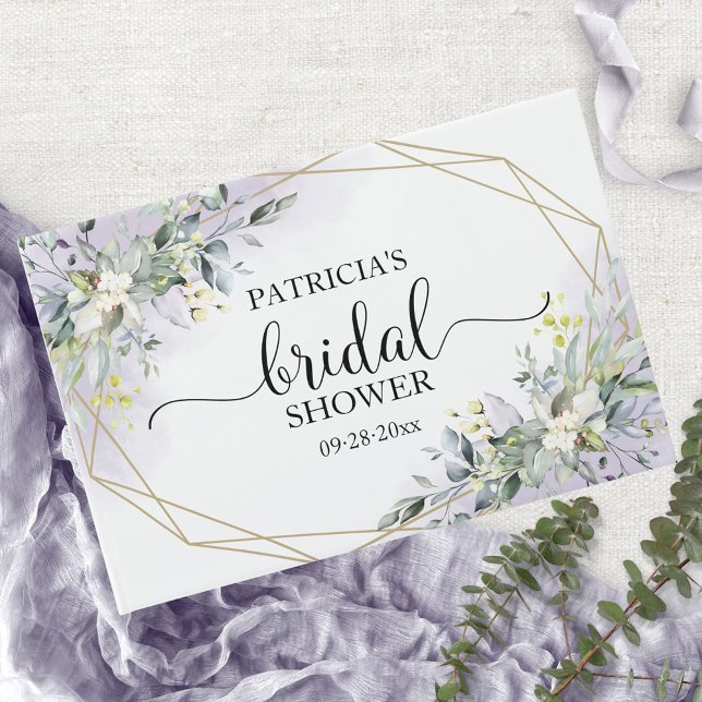 Greenery Eucalyptus Geometric Bridal Shower Guest  Book (Creator Uploaded)