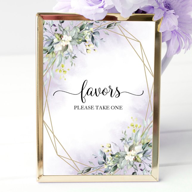 Greenery Eucalyptus Geometric Favours Sign (Creator Uploaded)