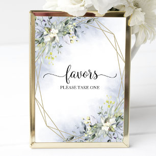 Greenery Eucalyptus Geometric Favours Sign