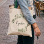 Greenery Eucalyptus Geometric Frame Bridesmaid Tote Bag<br><div class="desc">Greenery Eucalyptus Geometric Gold Frame Bridesmaid Favour Tote Bag. 
(1) For further customisation,  please click the "customise further" link and use our design tool to modify this template.
(2) If you need help or matching items,  please contact me.</div>