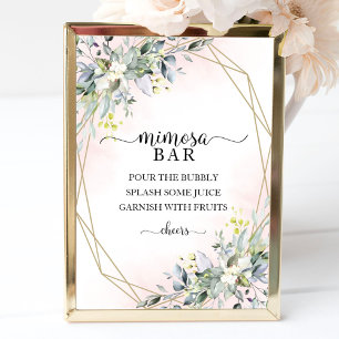 Greenery Eucalyptus Geometric Mimosa Bar Sign