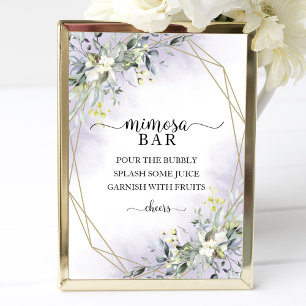 Greenery Eucalyptus Geometric Mimosa Bar Sign