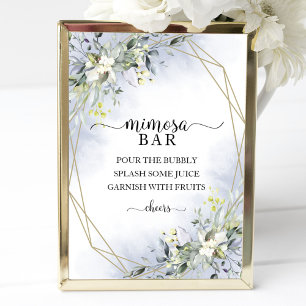 Greenery Eucalyptus Geometric Mimosa Bar Sign