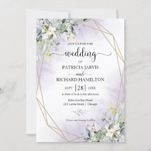 Greenery Eucalyptus Geometric Wedding Invitation