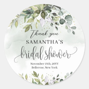 Greenery eucalyptus gold thank you sticker
