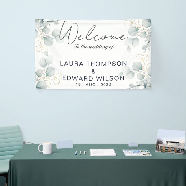 Greenery eucalyptus green floral garden banner (Tradeshow)