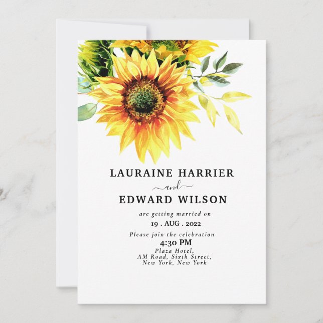 Greenery eucalyptus green floral garden invitation (Front)