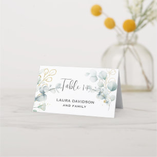 Greenery eucalyptus green floral garden place card